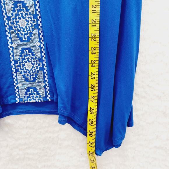 Tunic Tank Top Size 3X Royal Blue Adrianna Papell Embroidered Quiet Luxury Siren - Picture 3 of 10